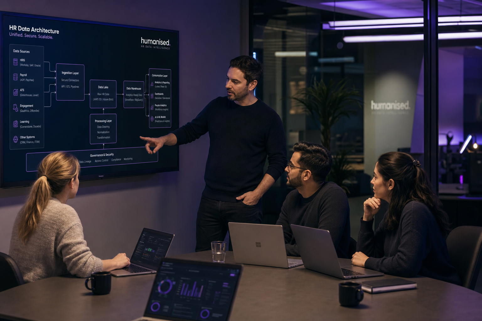 PROXSOLUTIONS LTD team reviewing HR data architecture